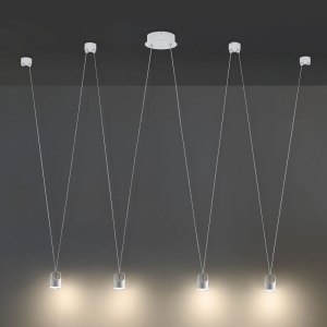 Lampa wisząca białe reflektory podwieszane na linkach Vivida International 0053.32.BI Bag LED 16W 3000K