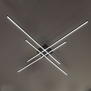 Czarna lampa sufitowa poprzecznie ułożone listwy Vivida International 0046.21.NE Hashtag LED 56W 3000K 119cm