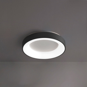 Czarny okrągły plafon lampa sufitowa Vivida International 0043.20.NE DIM WN Inner R LED 40W 3000K/4000K 48cm ściemnialny
