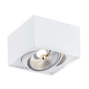 Biała lampa punktowa sufitowa regulowana 15x15cm Argon 4753 BZ Rodos ES111 bez żarówek