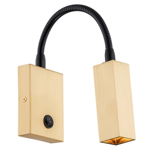 Kinkiet z giętkim ramieniem i włącznikiem Argon 4743 Rockstar G9 mosiądz czarny