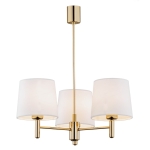 Mosiężny żyrandol i trzy śmietankowe abażury Argon 6110 Ponte Plus 3xE27