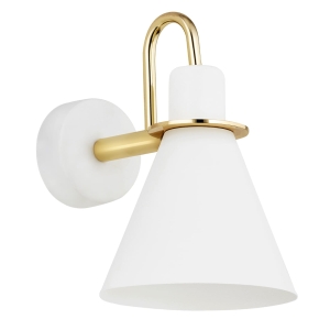 Lampa ścienna kinkiet Argon 4704 Beverly E27 biały struktura mosiądz