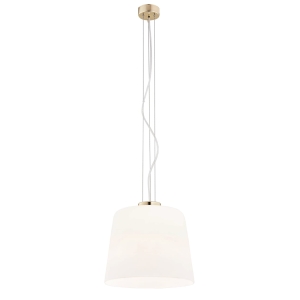 Lampa wisząca z dużym szklanym kloszem Argon 4689 Berkley E27 mosiądz biały