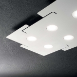 Biała geometryczna lampa sufitowa Ideal Lux 215785 Totem 6xGX53