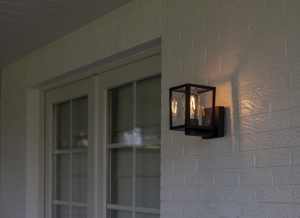 Zewnętrzna lampa ścienna kinkiet na elewację Lutec 5206501012 Shiva E27 IP44 Czarny