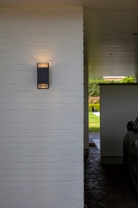 Zewnętrzna lampa ścienna kinkiet na elewację Lutec 5107101118 Ridge 2xGU10 IP54 antracyt