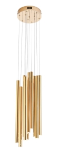 Lampa wisząca złote walce tuleje Max Light P0265d Organic LED 10x1W 3000K