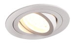Okrągła biała regulowana lampa podtynkowa z ramką Max Light H0084 Signal GU10 9cm