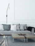 Czarny długi kinkiet z włącznikiem i szklaną białą kulą Max Light W0269 Zoom LED 3W 3000K IP44