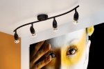 Czarna lampa sufitowa listwa z czterema reflektorami GU10 Lucide 13955/04/30 Caro
