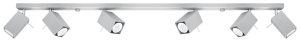 Szara listwa z regulowanymi sześciennymi reflektorami Sollux Lighting SL.0462 Merida 6xGU10 118cm