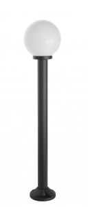 Czarna zewnętrzna lampa stojąca z szklaną kulą SU-MA K 5002/2/K 200 Kule E27 IP43 120cm