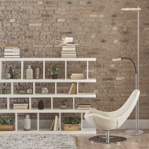 Srebrna prosta lampa podłogowa dwa źródła światła Steinhauer 2988ST Turound Light color LED 40W + 10W  3000K 187cm