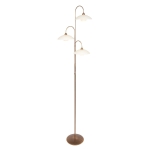 Złota prosta lampa podłogowa białe klosze Steinhauer 2744BR Sovereign classic 3xG9 168cm