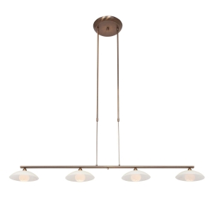 Mosiężna klasyczna lampa wisząca białe klosze Steinhauer 2743BR Sovereign classic xG9 120cm