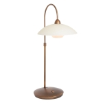 Mosiężna klasyczna lampa stołowa biały klosz Steinhauer 2742BR Sovereign classic G9 44cm