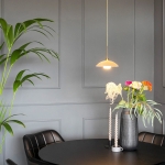 Złota nowoczesna lampa wisząca biały klosz Steinhauer 2740BR Sovereign classic G9 18cm