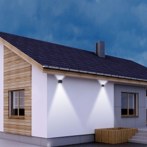 Czarna kwadratowa lampa ścienna kinkiet ogrodowy Steinhauer 2728ZW Buitenlampen LED 2x3W 3000K 10cm