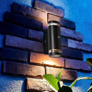 Czarna cylindryczna lampa ścienna kinkiet ogrodowy Steinhauer 2726ZW Buitenlampen LED 2x4W 2700K 11cm