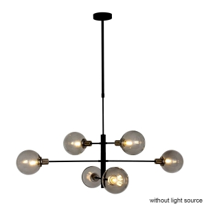 Czarna nowoczesna lampa wisząca przydymione klosze Steinhauer 2709ZW Constellation 6xE14 105cm