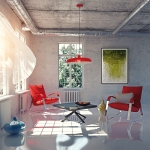 Czerwona okrągła lampa wisząca nad stół Steinhauer 2677RO Krisip E27 50cm