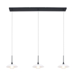 Czarna nowoczesna lampa wisząca listwa transparentne klosze Steinhauer 2654ZW Tallerken 3xG9 108cm