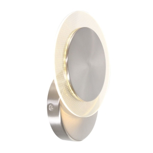 Srebrna nowoczesna lampa ścienna kinkiet ledowy okrągły Steinhauer 2564ST Lido LED 8W 2700K 17cm