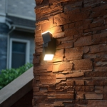 Czarna regulowana nowoczesna lampa ogrodowa Steinhauer 1507ZW Buitenlampen LED 2x6,5W 2700K 9,5cm