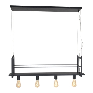 Czarna nowoczesna lampa wisząca żarówki pod półką Mexlite 2983ZW Buckley 4xE27 100cm