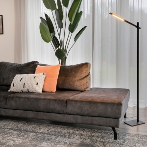 Czarna regulowana nowoczesna lampa podłogowa ledowa Mexlite 2690ZW Stekk LED 8W 2700K 170cm