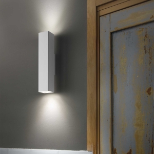 Lampa ścienna biały prostokątny kinkiet światło góra - dół Ideal Lux 126883 Sky 2xGU10