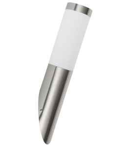 Srebrna zewnętrzna lampa ścienna pochylony kinkiet na elewację SU-MA ST 021 Inox E27 IP44