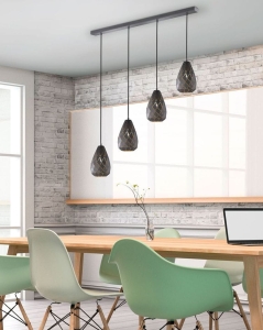 Lampa Wisząca Trio 301300442 Onyx 4xE27 antracyt