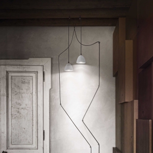 Lampa wisząca podwieszana na 12m kablu z betonowym kloszem Ideal Lux 110462 Vinegar GU10