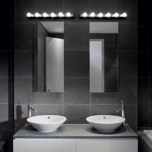 Lampa ścienna kinkiet listwa 80cm z żarówkami obok lustra Ideal Lux 045634 Prive 8xE14