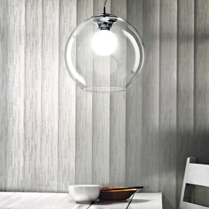 Lampa wisząca transparentny szklany klosz kula z chromem Ideal Lux 052809 Nemo E27 30cm x 241cm