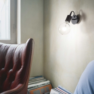 Czarna lampa ścienna kinkiet Ideal Lux 148908 Edison E27