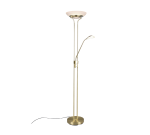 Lampa podłogowa złota mosiężna klasyczna świecąca w górę regulowane ramię do czytania RL R40073508 Orson LED 1x 27W  + 1x4,5W 3000K 180cm