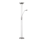 Lampa podłogowa srebrna niklowa świecąca w górę regulowane ramię do czytania Spock RL R42292107 LED 1x20W + 1x5W 3000K 180cm 