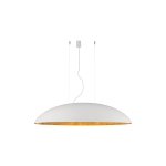 Szeroka kopułowa lampa wisząca z biało złotym kloszem Nowodvorski 7927 Canoe V 5xE27 117cm x 250cm
