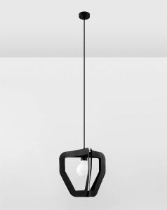 Czarna lampa wisząca z stalową ramą Sollux Lighting SL.0930 Tres E27 33cm