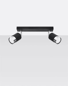 Nero 2 Plafon Sollux Lighting SL.1065 czarny/chrom