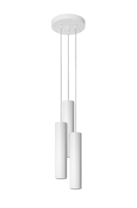 Biała lampa wisząca trzy metalowe walce na okrągłej rozecie Sollux Lighting SL.1078 Lagos 3xGU10