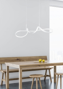 Lampa wisząca nowoczesna zawinięta wstęga biała RL R37091131 Perugia LED 37W 4000K 81cm
