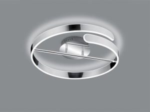 Lampa sufitowa srebrny okrąg zawinięty chrom RL R67071106 Parma LED 37W 4000K 50cm