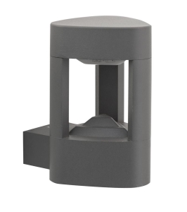 Popielata zewnętrzna lampa ścienna kinkiet elewacyjny SU-MA GL 11206 Fan GX53 IP54
