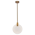 Marmuwowa lampa wisząca z płaskim kloszem Step Into Design ST-8950-24 Marble 24 LED 10W 3000K 24cm x 181cm mosiądz