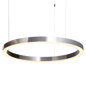 Lampa wisząca niklowa gruba obręcz na trzech linkach Step Into Design ST-8848-100 nickel Circle 100 LED 52W 3000K 100cm x 209cm