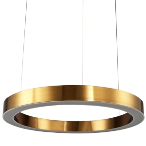 Lampa wisząca mosiężna gruba obręcz na trzech linkach Step Into Design ST-8848-100 brass Circle 100 LED 52W 3000K 100cm x 209cm
